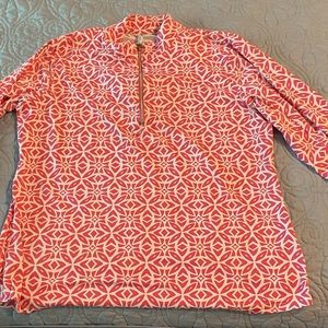 Lulu B Pink Zippered and Collared Shirt Sz Large